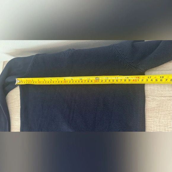 Lands End Girls Navy Ribbed Fisherman Knit Classic Sweater NWT Size M 10/12 - Picture 6 of 8